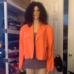 Women's Orange Casual Jacket Size Large